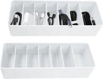 No Brand Organizador De Cables De Datos (2 Unidades), Caja Peque&ntilde;a Para Cables, Caja Con 14 Bridas Para Cables Para Guardar Cables De Carga, Cables Usb Y Acces