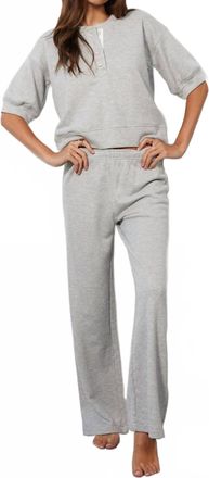 bobi Shimmery Lurex Wide Leg Pants In Grey