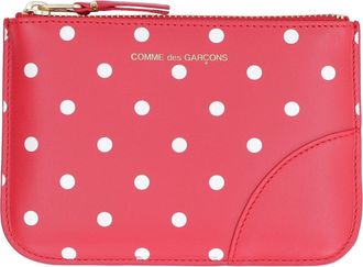 Comme Des Garçons Logo Detail Flat Leather Pouch