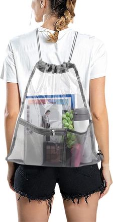 Generic Gym Drawstring Bags - Pvc Clear Drawstring Bags | Waterproof Athletic Pack for Gym Swim Beach Travel Work Clothes Kids Outdoors Festivals Women Men