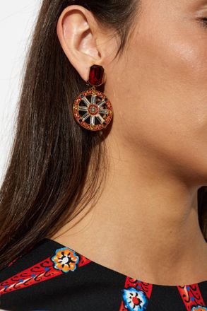 Dolce & Gabbana Clip-on Earrings With Sparkling Crystals, Womens, Gold