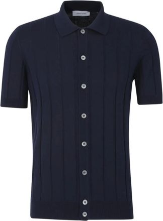 Gran Sasso button ribbed shirt - Blue