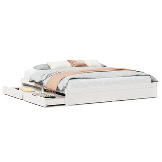 Berkfield Home Bed Frame without Mattress White 180x200 cm Super King Solid Wood Pine