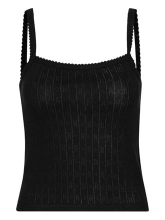 Rotate pointelle top - women - Organic Cotton/Modal - L - Black