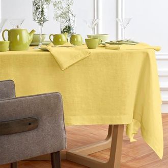 Solino Home Linen Tablecloth for Dining Table, Holiday and Everyday Dining Table Decor - Sonoma in Yellow at Nordstrom, Size Xx-Small
