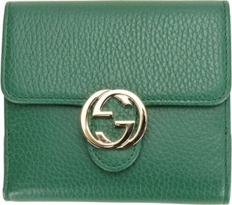 Gucci Green Leather Wallet (Bi-Fold) (Pre-Owned)