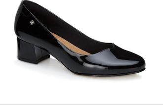 Andrea Womens Pump 37413 - Black glossy synthetic mid-heel