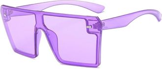 Generic Fashion Square Large Frame Mens And Womens Sunglasses Outdoor Commuting Sports Vacation Party Sun Glasses(Purple)