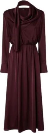 Pinko Midi Jurk - Dames - Casual kleedjes - Bruin - S - Satijn - Kleedjes