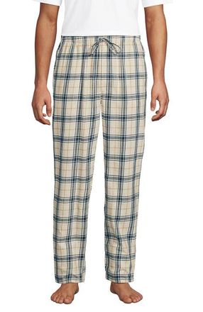 Lands End Flannel Pajama Pants in Antique Alabaster Plaid at Nordstrom, Size Xx-Large