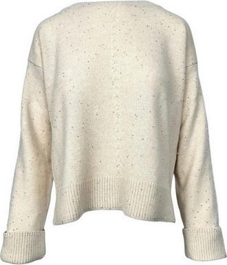 D.exterior Boot Hals Trui - Dames - Ronde hals truien - Beige - L - Wol - Truien & Vesten