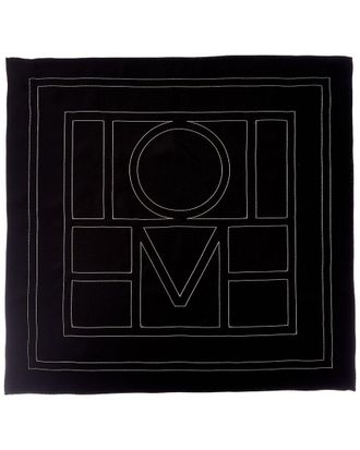 Toteme Embroidered Monogram Silk Scarf
