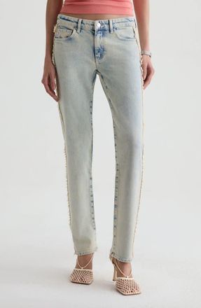 AG - Adriano Goldschmied Sandra Low Rise Slim Straight Leg Jeans in Mojave Khaki at Nordstrom, Size 28