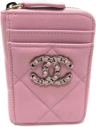 Chanel Tweedehands leren portemonnees - Dames - Vintage Accessoires - Roze - ONE Size - Leer - Vintage