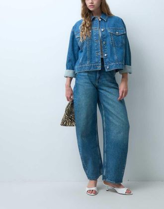 & Other Stories co-ord jeans a gamba bombata lavaggio blu medio
