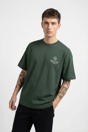 Jack & Jones T-Shirt JACK & JONES JORNIAGARA MINIMAL TEE SS CREW NECK, Herren, Gr. XXL, sycamore, Jersey, Obermaterial: 100% Baumwolle, bedruckt, relaxed fit norma