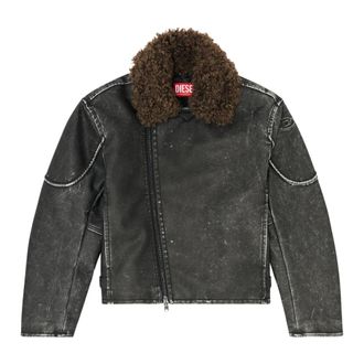 Diesel W-Alex Jacket - Heren - Leren en Su&egrave;de Jassen - Zwart - S - Polyester - Jassen