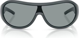 Miu Miu Wraparound Sunglasses with Matte Black Frame