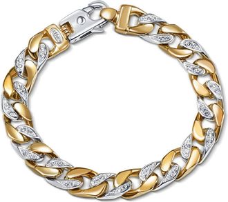 Pompeii3 Mens 14k Gold (57gram) or Platinum (107gram) 10mm Diamond Bracelet 8.5