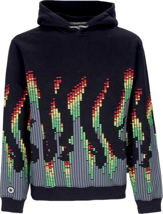 Octopus Zwarte Sound Wave Hoodie met Octopus Logo - Heren - Hoodies - Veelkleurig - S - Katoen - Hoodies & sweatvesten