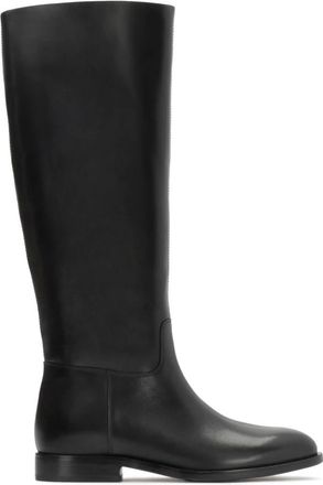Kazar Minimalistische laarzen in ruiterstijl - Dames - Hoge Laarzen - Zwart - 40 EU - Leer - Schoenen
