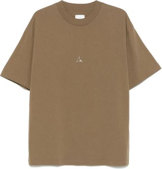 Roa logo-print T-shirt - men - Organic Cotton - L - Brown
