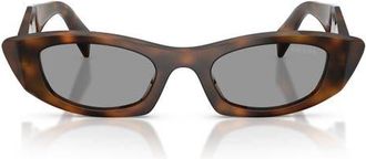 Prada 52mm Oval Sunglasses in Juniper Tortoise /Grey at Nordstrom