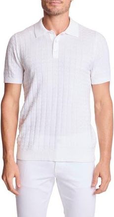 Paisley & Gray Zigzag Knit Polo in White Lotus at Nordstrom Rack, Size Xx-Large