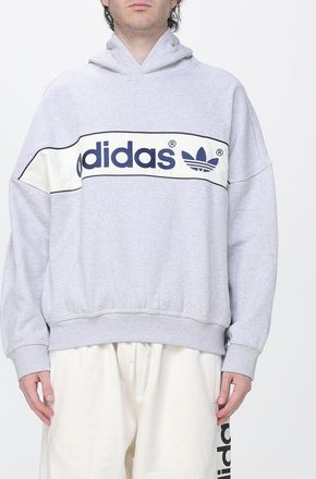 adidas Felpa con cappuccio in misto cotone relaxed fit con logo a contrasto