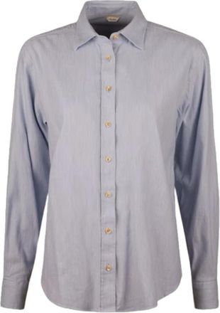 Stenstr&ouml;ms Blauw Flanellen Overhemd Oversized Fit - Heren - Casual Overhemden - Blauw - 2XS - Katoen - Overhemden