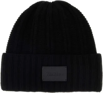 Max Mara Black Logo Beanie Hat