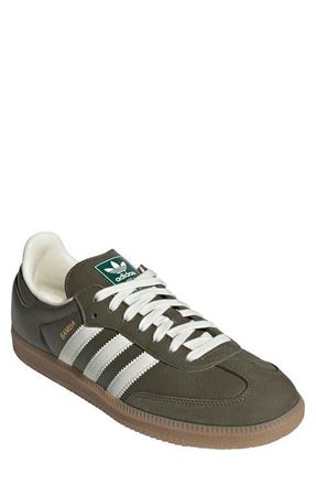 adidas Gender Inclusive Samba OG Sneaker in Dark Khaki/Off White at Nordstrom, Size 6.5 Womens