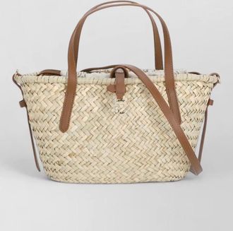 Coccinelle raffia beach bag dual handles
