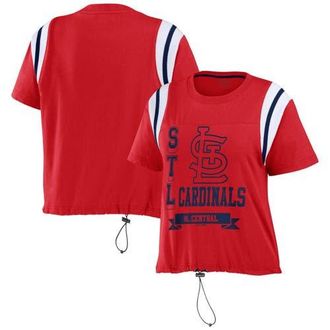 WEAR by Erin Andrews Womens WEAR by Erin Andrews Red St. Louis Cardinals Cinched Colorblock T-Shirt at Nordstrom, Size X-Small