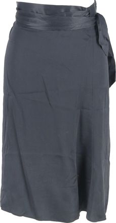 Joseph Knee Length Wrap Skirt in Black Silk