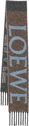 Loewe Sciarpa con logo - Marrone