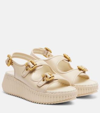 Chlo&eacute; Chlo&eacute; Nama leather platform sandals