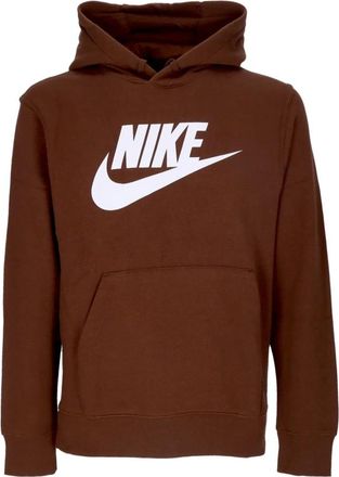 Nike Club Hoodie Pullover Sweatshirt met lange mouwen - Heren - Sportshirts - Bruin - 2XL - Katoen - Fitness