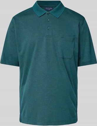 Christian Berg Regular Fit Poloshirt mit Brusttasche in Lagune, Größe M