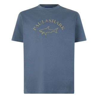 Paul & Shark Cotton T-shirt - male - Paul & Shark - T-Shirts - Blue - L - Tops