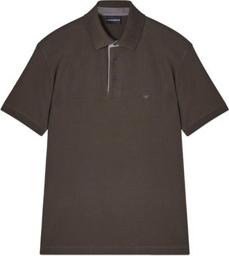 Emporio Armani CONTRAST COLLAR POLOSHIRT Size: XXL, colour: BROWN