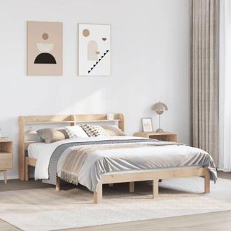 vidaXL Estructura De Cama Con Cabecero Madera Maciza Pino 140x190 Cm Vidaxl