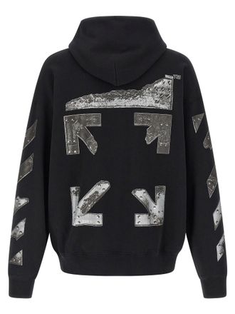 Off-white Metal Arrow Skate Print Hoodie - Black