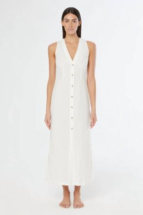 Onia Button Down Maxi Dress In White