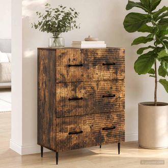 vidaXL Vidaxl Mobile Con Cassetti Rovere Fumo 66 X 34,5 X 89,5 Cm