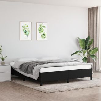 vidaXL Cama Sin Colch&oacute;n Tela Negro 180x200 Cm Vidaxl