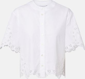 Veronica Beard Aleck embroidered cotton shirt