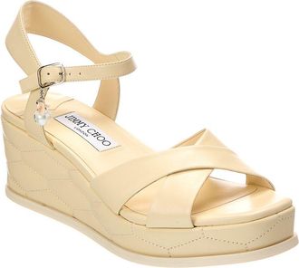 Jimmy Choo London Astra 60 Leather Wedge Sandal