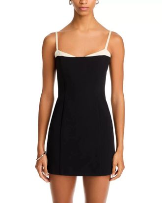 French Connection Azra Contrast Mini Dress Women Black Sweetheart Neck FTS1533