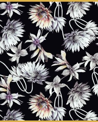 Rani Arabella Womens Flower Printed Cashmere Scarf In Dahlia Blk